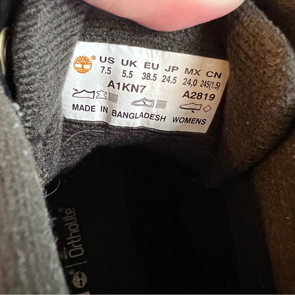 ⭐️ Women’s Timberland Brookton 6 Inch Boots Black Nubuck Leather Boots Size 7.5 - Picture 11 of 13